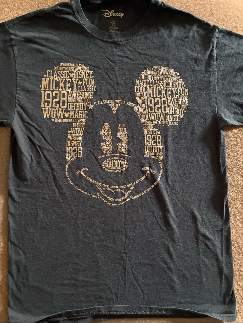 Disney Mickey Mouse Graphic Tee Black/gold Medium